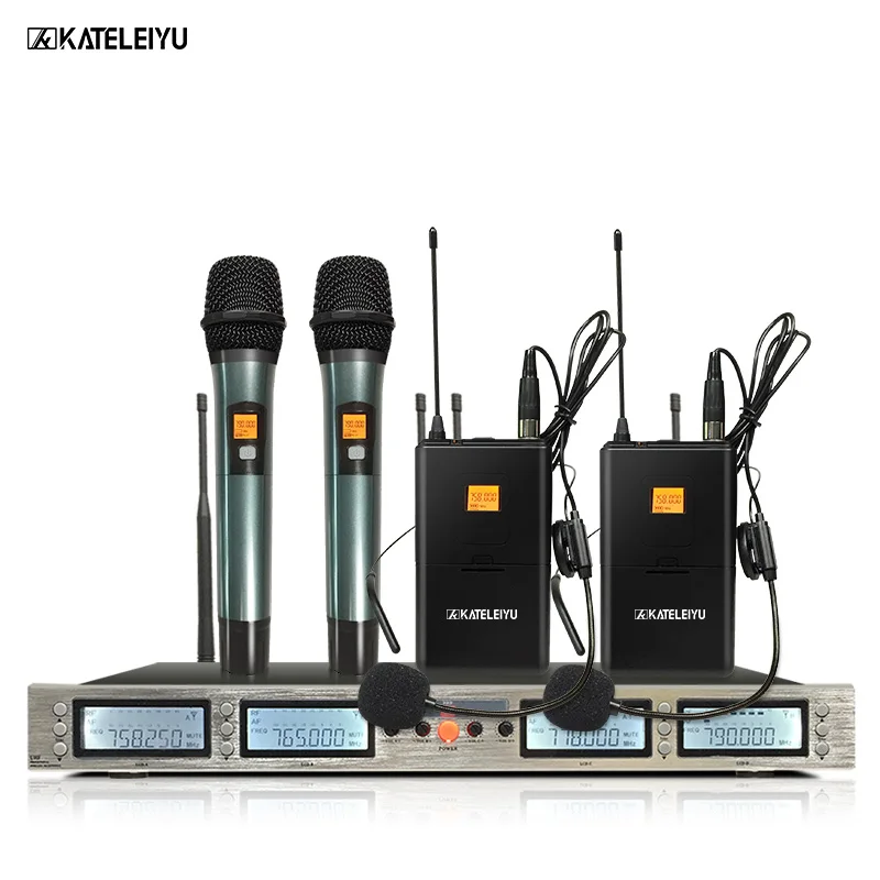 Professional Microphone 200-channel optional 4-channel dual hand-held dual-clip wireless microphone system
Professional Microphone 200-channel optional 4-channel dual hand-held dual-clip wireless microphone system