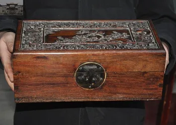 christmas Old Chinese Huanghuali Wood Carved Flower bird storage boxes Jewelry Box New Year
christmas Old Chinese Huanghuali Wood Carved Flower bird storage boxes Jewelry Box New Year