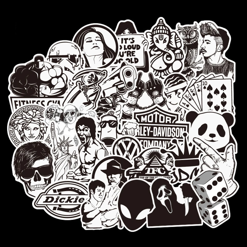 Stickers 40PCS Black and White Waterproof Anime Kids Bomb Stickers on Laptop Skateboard Leaning Bts Guitar Emoji Kid Sticker E
Stickers 40PCS Black and White Waterproof Anime Kids Bomb Stickers on Laptop Skateboard Leaning Bts Guitar Emoji Kid Sticker E