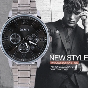 Fashion Casual Watch Quartz Watches Men's Calendar Watch Three Eyes Dial Stainless Steel Strap Wristwatch Clock Hour Drop.3.25
Fashion Casual Watch Quartz Watches Men's Calendar Watch Three Eyes Dial Stainless Steel Strap Wristwatch Clock Hour Drop.3.25