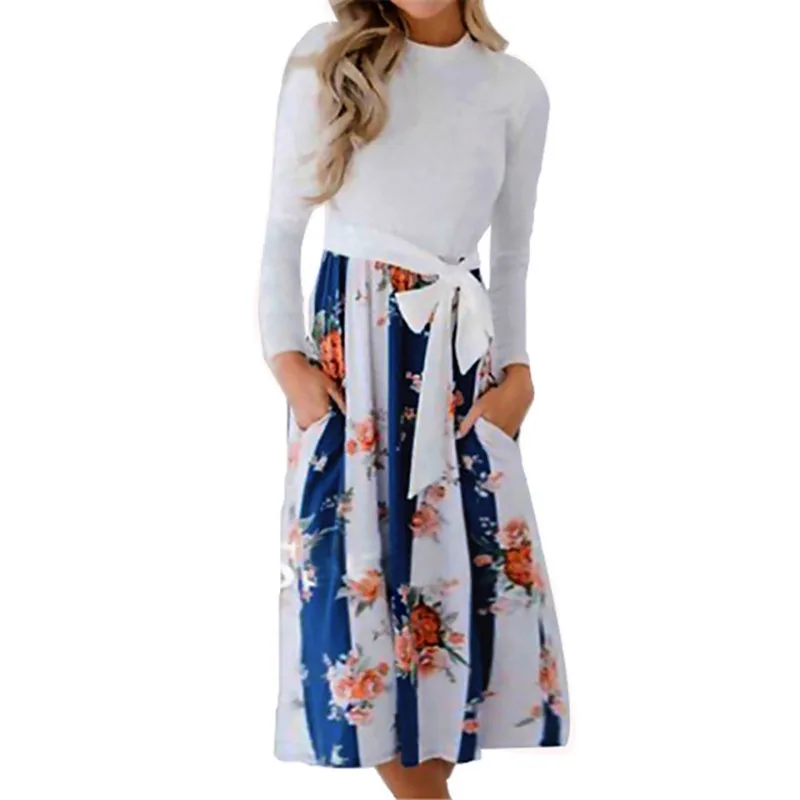Women Spring Dress 2019 Vintage Floral Print Patchwork Dress Casual O-neck Bandage Dress Ladies Elegant Party Dresses Vestidos
Women Spring Dress 2019 Vintage Floral Print Patchwork Dress Casual O-neck Bandage Dress Ladies Elegant Party Dresses Vestidos