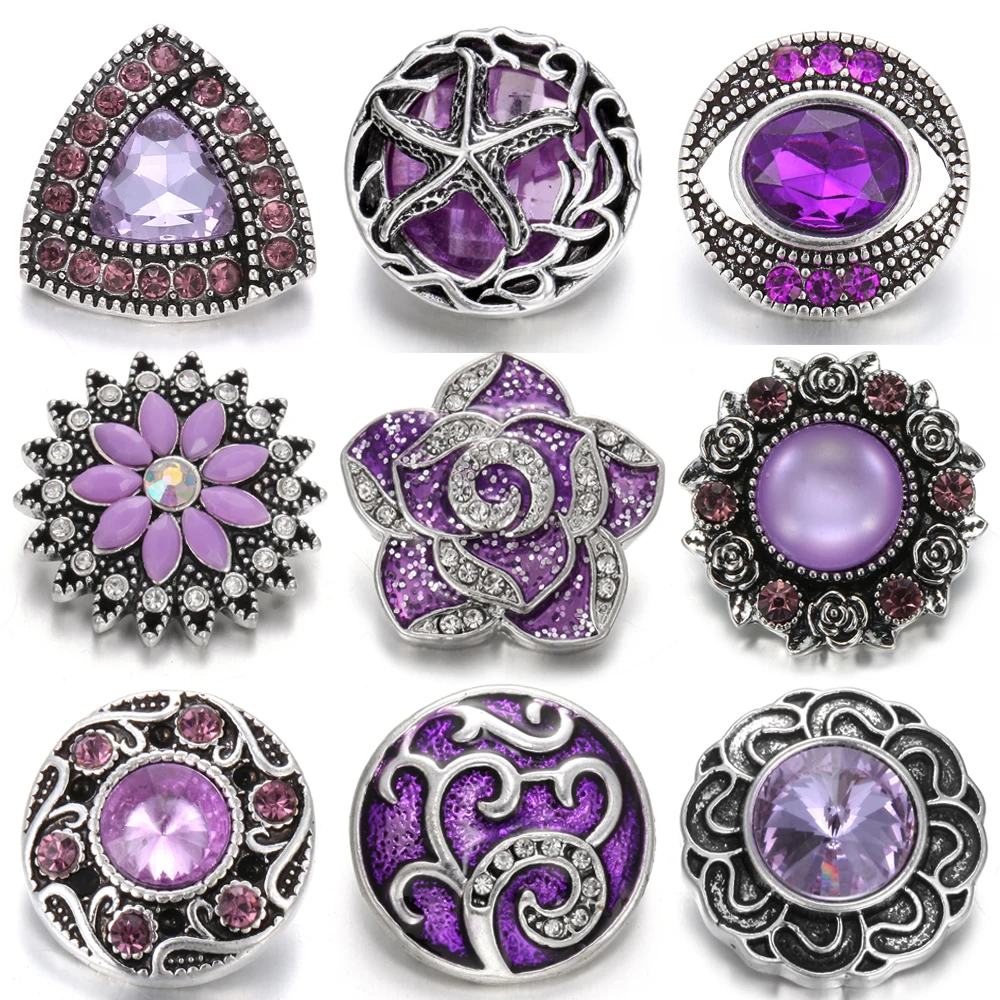 10pcs/lot Mixed Purple Snap Jewelry 18mm Snap Buttons Jewelry Rhinestone Flower Metal Snaps Jewelry Fit Snap Button Necklace
10pcs/lot Mixed Purple Snap Jewelry 18mm Snap Buttons Jewelry Rhinestone Flower Metal Snaps Jewelry Fit Snap Button Necklace
