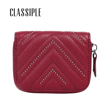 Mini Wallet Female Zipper Womens Small Wallets Genuine Leather Cow Leather Purses Women Short Rivets Real Leather Card Holder
Mini Wallet Female Zipper Womens Small Wallets Genuine Leather Cow Leather Purses Women Short Rivets Real Leather Card Holder