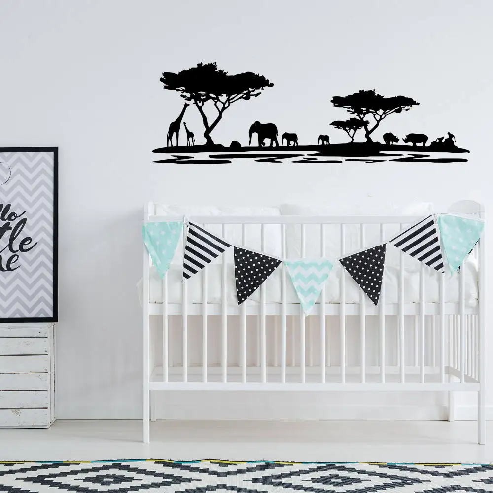 Forest Nature Giraffe Elephant Animals Wall Sticker African Safari Home Decor Vinyl Art Wall Decals Kids Room Stickers W557
Forest Nature Giraffe Elephant Animals Wall Sticker African Safari Home Decor Vinyl Art Wall Decals Kids Room Stickers W557