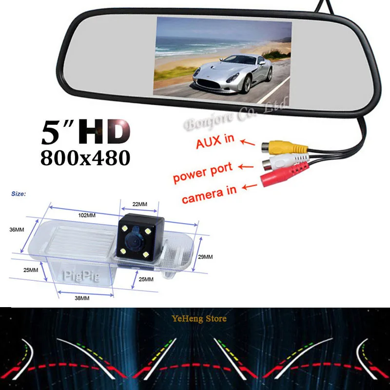 5" Color HD TFT LCD Car Mirror Monitor 800*480 & Intelligent Dynamic Trajectory Tracks Rear View Camera For KIA Rio K2 Sedan
5" Color HD TFT LCD Car Mirror Monitor 800*480 & Intelligent Dynamic Trajectory Tracks Rear View Camera For KIA Rio K2 Sedan