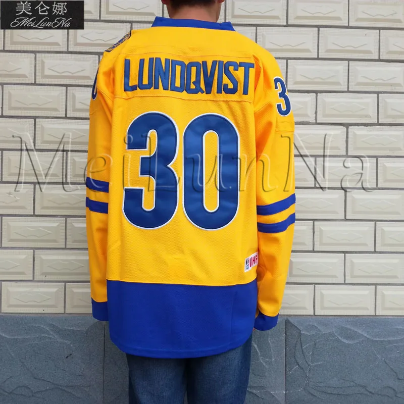 MeiLunNa Team Sweden 30# Henrik Lundqvist 65# Erik Karlsson Gold jersey Ice Hockey Jerseys
MeiLunNa Team Sweden 30# Henrik Lundqvist 65# Erik Karlsson Gold jersey Ice Hockey Jerseys