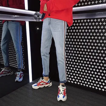 2019 Men Casual Thin Classic Blue Side Stripe Cowboy Pants Stretch Slim Fit Jeans Small Straight Leg Denim Trousers Homme 27-34
2019 Men Casual Thin Classic Blue Side Stripe Cowboy Pants Stretch Slim Fit Jeans Small Straight Leg Denim Trousers Homme 27-34