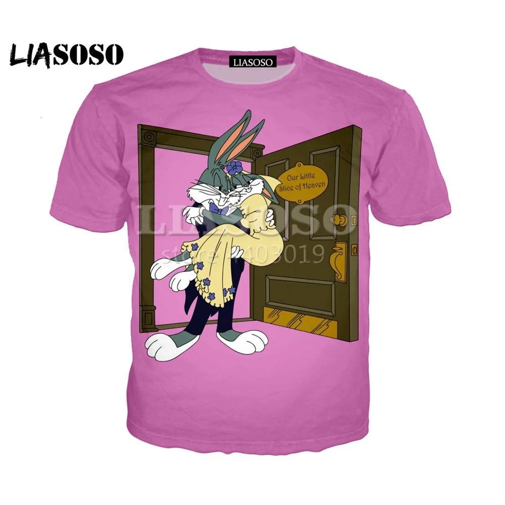 LIASOSO 2018 New 3D Color Printing famous cartoon Bugs bunny Women Men Top clothes Casusl Fashion Summer O-Neck T-shirt SE1061
LIASOSO 2018 New 3D Color Printing famous cartoon Bugs bunny Women Men Top clothes Casusl Fashion Summer O-Neck T-shirt SE1061