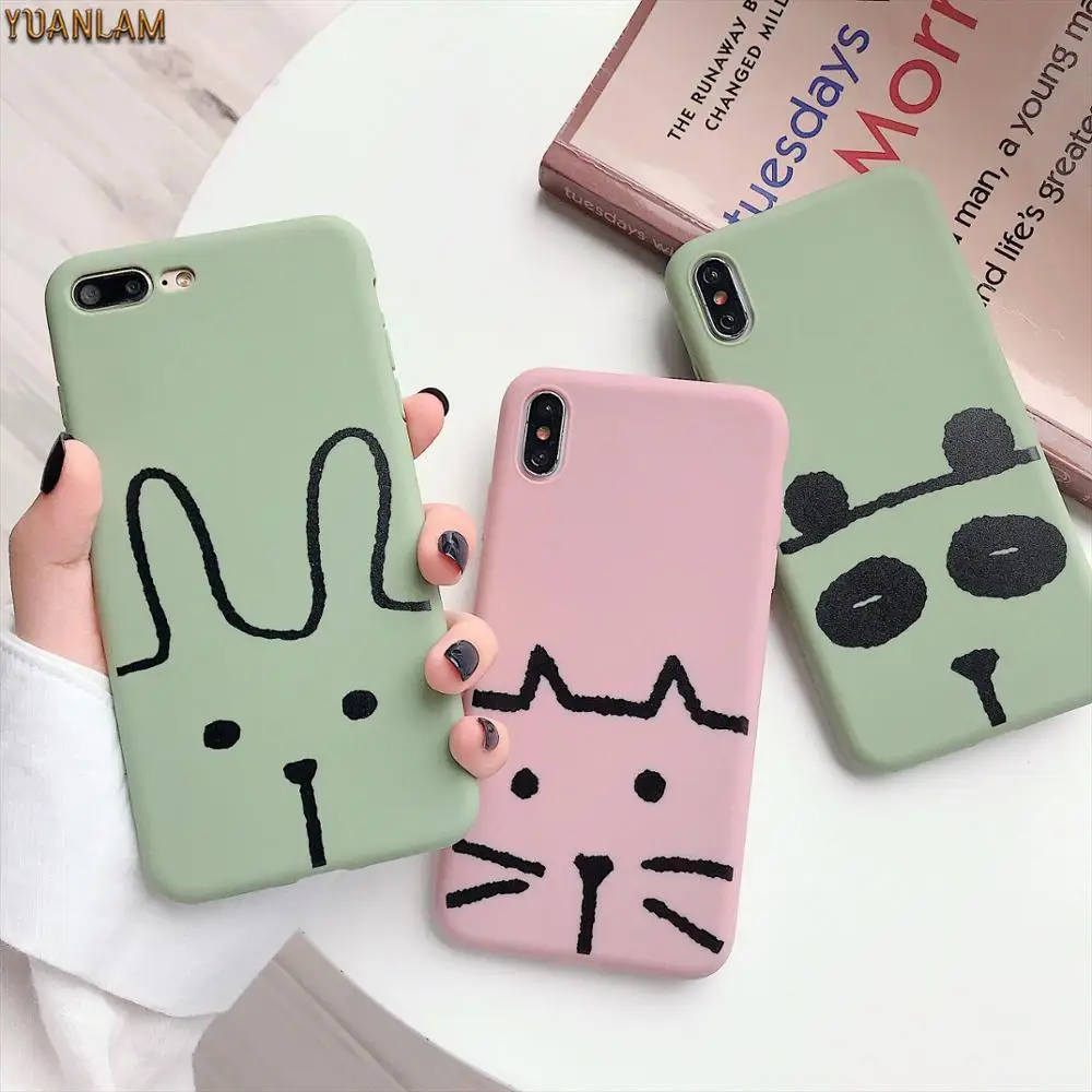 Lovely Cartoon Cat panda rabbit Ultra Thin Phone Case For iphone 7 6 6S 8 Plus X XR XS MAX Funny Animal Silicone TPU Cover
Lovely Cartoon Cat panda rabbit Ultra Thin Phone Case For iphone 7 6 6S 8 Plus X XR XS MAX Funny Animal Silicone TPU Cover