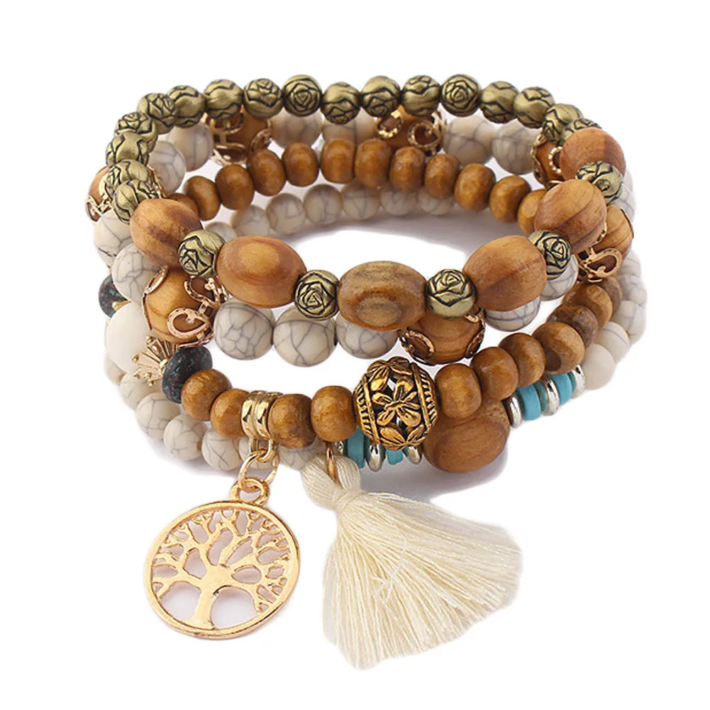 Cute Wood Bead Bohemia Elastic Charms Bracelets & Bangles Wooden Beads Bracelet Multilayers Pulseras Women
Cute Wood Bead Bohemia Elastic Charms Bracelets & Bangles Wooden Beads Bracelet Multilayers Pulseras Women