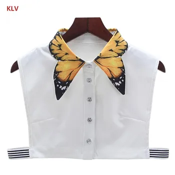 Women Pure Color Butterfly Printing Lapel Choker Necklace Shirt Fake False Collar
Women Pure Color Butterfly Printing Lapel Choker Necklace Shirt Fake False Collar