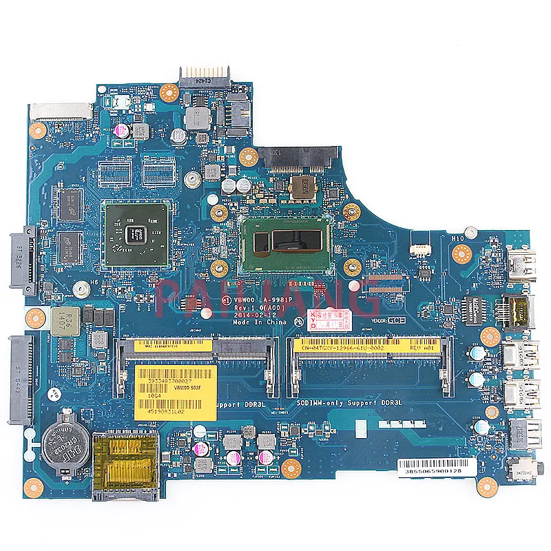PAILIANG Laptop motherboard for DELL Inspiron 15R 3537 5537 PC Mainboard I5 0K5RR0 04TGXY 0MXM3Y LA-9981P LA-9982P tesed DDR3
PAILIANG Laptop motherboard for DELL Inspiron 15R 3537 5537 PC Mainboard I5 0K5RR0 04TGXY 0MXM3Y LA-9981P LA-9982P tesed DDR3
