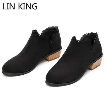 LIN KING European Style Ankle Boots For Women Med Heel Outdoor Boots Shallow Slip On Short Shoes Plus Size Botas Mujer
LIN KING European Style Ankle Boots For Women Med Heel Outdoor Boots Shallow Slip On Short Shoes Plus Size Botas Mujer