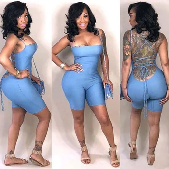 Bandage Backless Sexy Jumpsuit Women Summer Playsuit Lace Up Bodycon Rompers 2019 Fashion Women Beach Casual Club Overalls 
Bandage Backless Sexy Jumpsuit Women Summer Playsuit Lace Up Bodycon Rompers 2019 Fashion Women Beach Casual Club Overalls