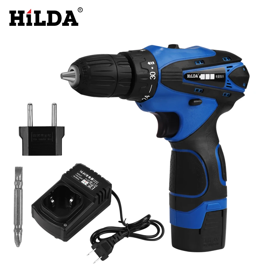 16.8V Cordless Screwdriver Electric Drill Two-Speed Rechargeable 2pcs Lithium Battery Waterproof Hand LED Light
16.8V Cordless Screwdriver Electric Drill Two-Speed Rechargeable 2pcs Lithium Battery Waterproof Hand LED Light