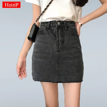 Hzirip New 2019 Spring Summer High Waist Slim Short All-Match A-Line Solid Zipper Denim Casual Mini Blue Skirts Preppy Style
Hzirip New 2019 Spring Summer High Waist Slim Short All-Match A-Line Solid Zipper Denim Casual Mini Blue Skirts Preppy Style