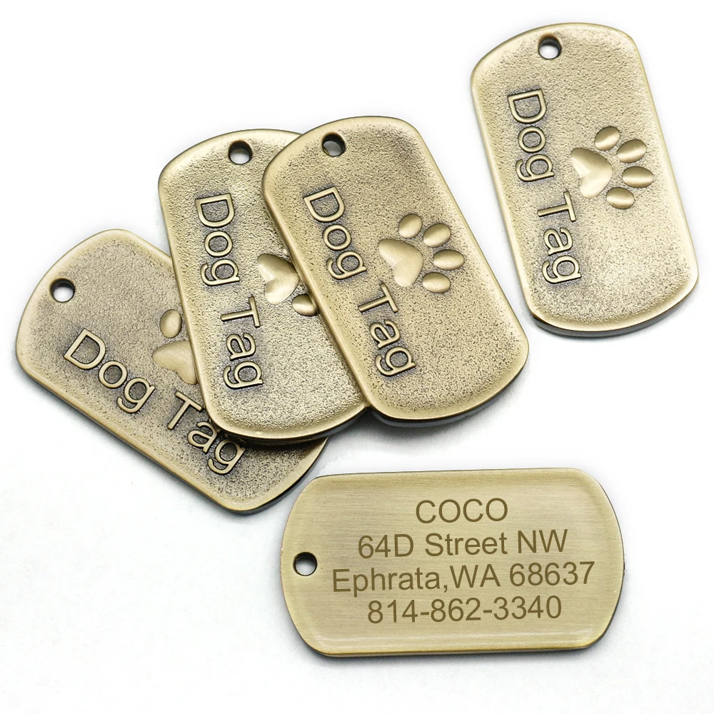 Personalized Engraved Dog Tag Custom Military Id Tags Pet 