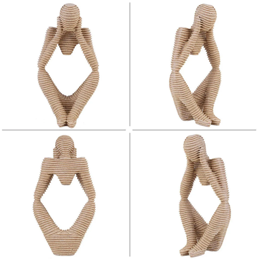 Nature Resin Sandstone Statues Abstract Characters Thinker Figure Hand Carved Figurine Crafts For Home Decor Accessories
