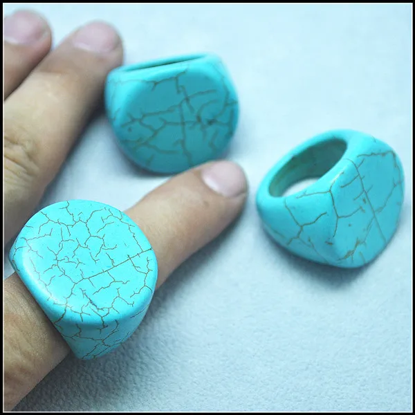 new blue turquois rings inner size 19mm diameter men's finger rings top fashion jewelry rings for party wearing and showing 
new blue turquois rings inner size 19mm diameter men's finger rings top fashion jewelry rings for party wearing and showing