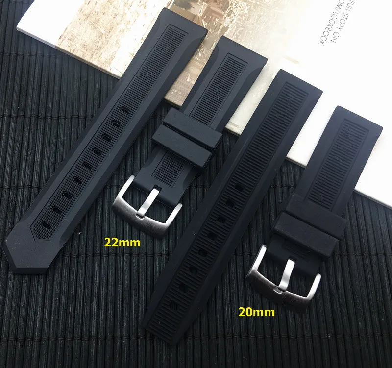 

Luxury men black watchband 20mm 22mm silicone rubber watch band belt For TAG strap CARRER for Heuer buckle DRIVE TIMER