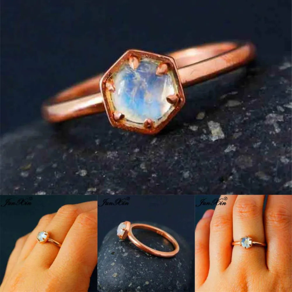 JUNXIN Stacking Hexagon Moonstone Rings For Women 925 Silver Rose Gold Filled Round White Opal Ring Female Thin Minimalist Ring
JUNXIN Stacking Hexagon Moonstone Rings For Women 925 Silver Rose Gold Filled Round White Opal Ring Female Thin Minimalist Ring