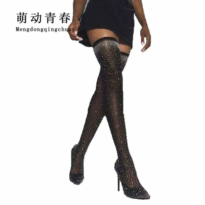 2018 New Autumn Women Boots Fashion Stretch Fabric Over The Knee Sexy High Heels Boots Crystal Pointed Toe Thin Heels Sock Boots
2018 New Autumn Women Boots Fashion Stretch Fabric Over The Knee Sexy High Heels Boots Crystal Pointed Toe Thin Heels Sock Boots