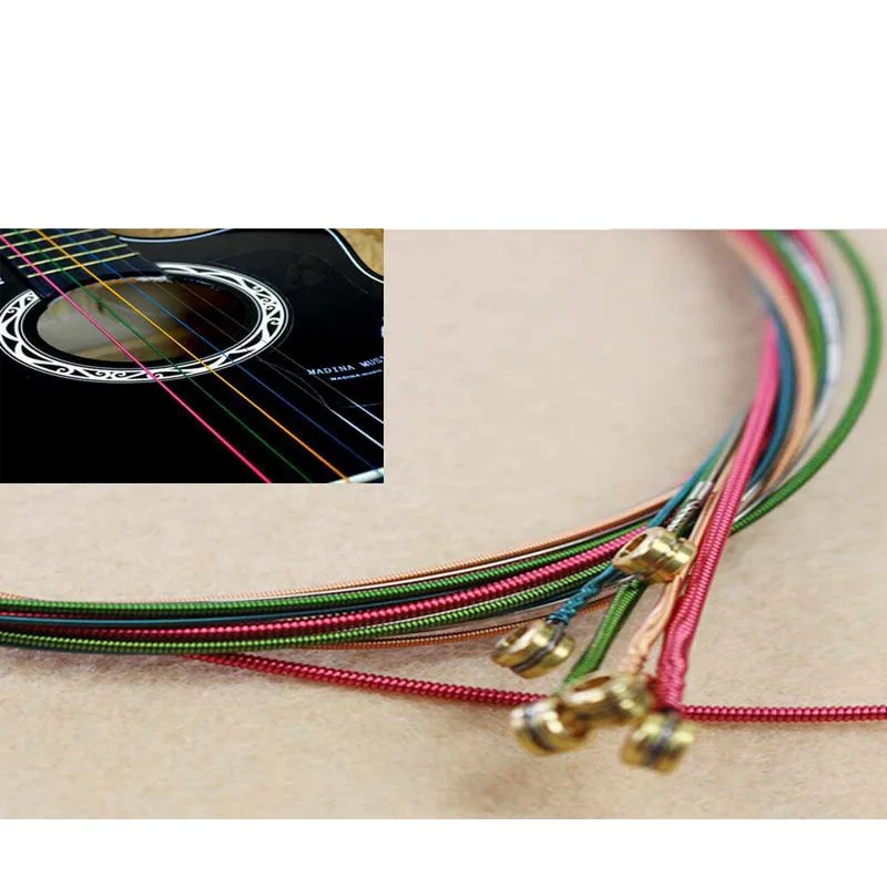 

Free Shipping Ancient Music Player Guitar Strings Rainbow Strings 6pcs/set Latest Hot