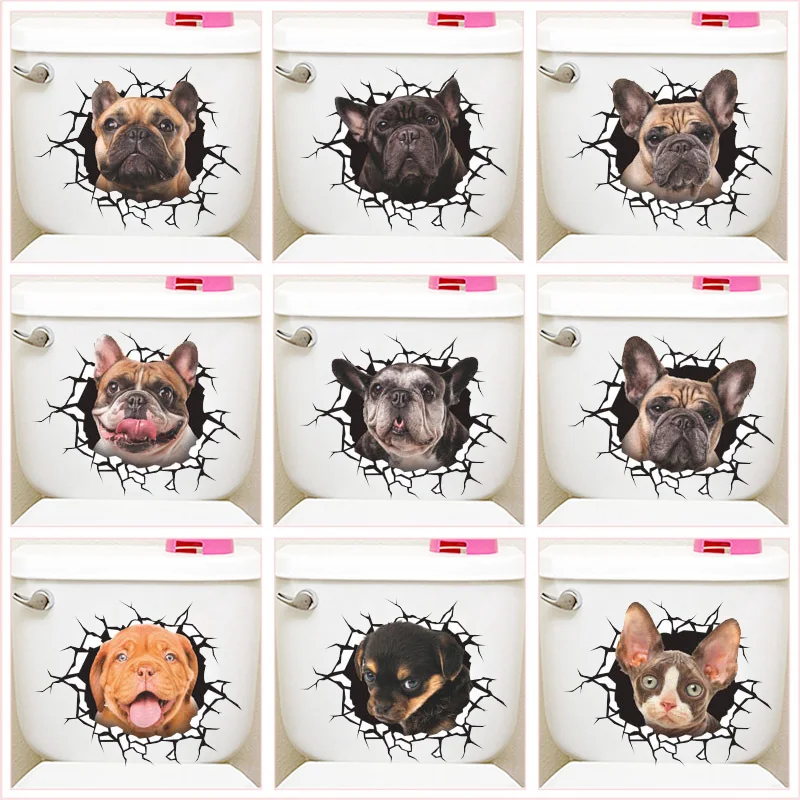 Dogs' Funny Expression Toilet Stickers For Washroom Decoration Diy Vivid 3d Hole Pattern Puppy Mural Art Creative Pvc Home Decal
Dogs' Funny Expression Toilet Stickers For Washroom Decoration Diy Vivid 3d Hole Pattern Puppy Mural Art Creative Pvc Home Decal