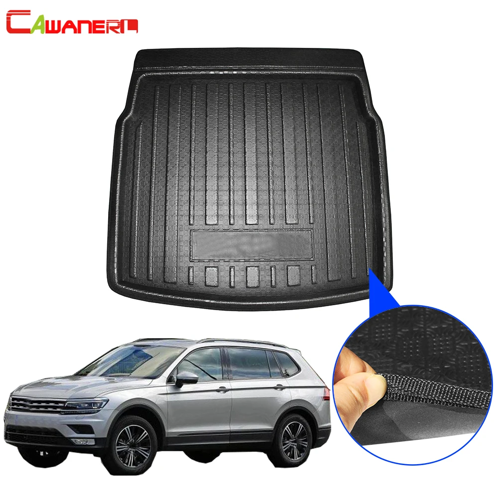 

Cawanerl Car Tail Trunk Mat Floor Boot Tray Liner Rear Carpet Cargo Mud Kick Pad Styling For Volkswagen Tiguan L 2017 2018