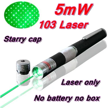 

[RedStar]5mw 103 Green Red Laser pen AAA 7# Battery laser pointer Starry image cap Laser only without Retail Metal box