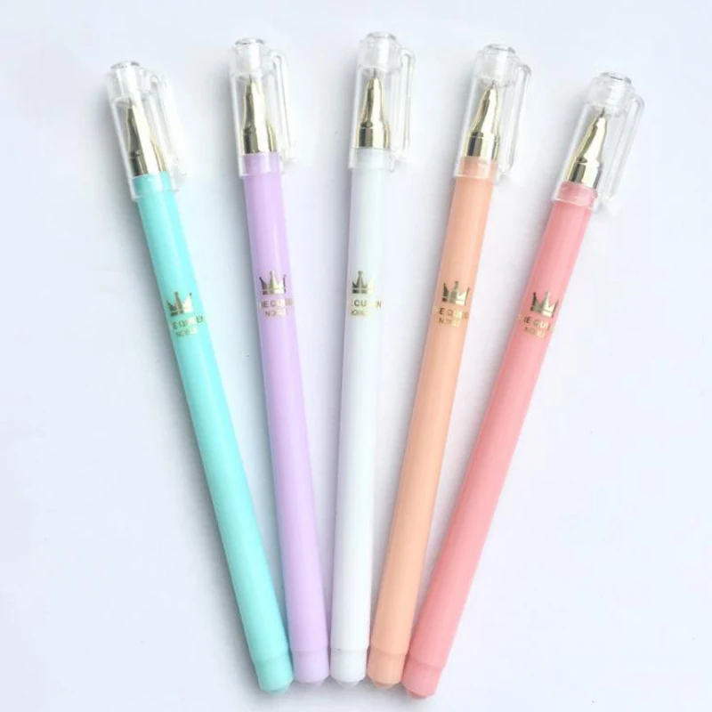 5 Pcs/set Cute Candy Color Gilding Crown Gel Pens 0.38mm Black Ink Rollerball Pen School Office Supply Student Stationery
5 Pcs/set Cute Candy Color Gilding Crown Gel Pens 0.38mm Black Ink Rollerball Pen School Office Supply Student Stationery