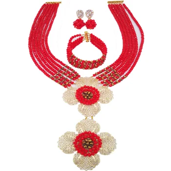 Fashionable Red Golden Brown Beaded Crystal Necklace Nigerian Beads Jewelry Set African Wedding Jewelry Sets 6DHJZ028
Fashionable Red Golden Brown Beaded Crystal Necklace Nigerian Beads Jewelry Set African Wedding Jewelry Sets 6DHJZ028