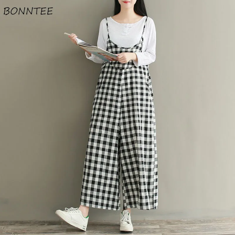 Jumpsuits Women Linen Autumn Retro Plaid Simple Literary Womens Wide Leg Trouser Female All-match Jumpsuit Graceful Leisure Chic
Jumpsuits Women Linen Autumn Retro Plaid Simple Literary Womens Wide Leg Trouser Female All-match Jumpsuit Graceful Leisure Chic