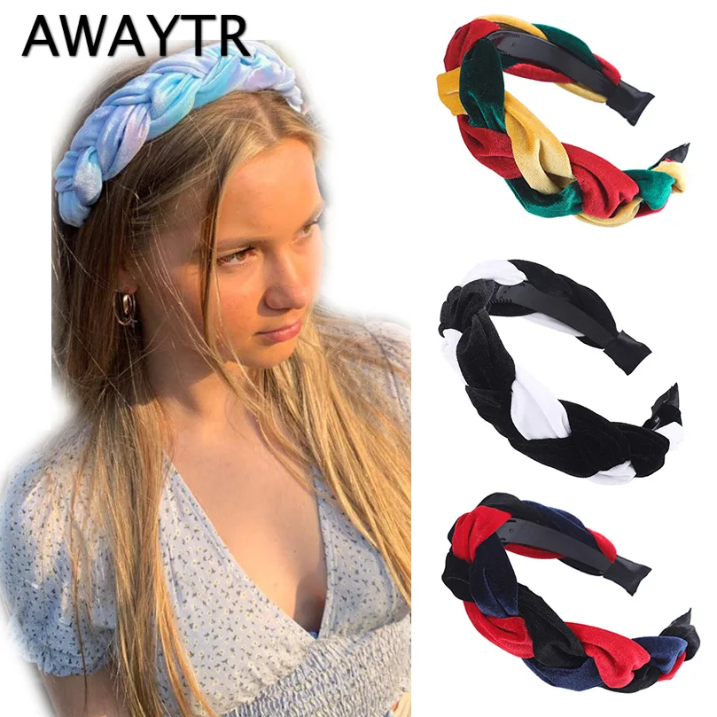 AWAYTR New Knot Braid Velvet Headband for Women Hair Loop Ladies Patchwork Color Fashion Bezel Headwear Female Hair Accessories
AWAYTR New Knot Braid Velvet Headband for Women Hair Loop Ladies Patchwork Color Fashion Bezel Headwear Female Hair Accessories
