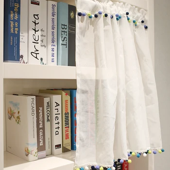 White Sheer Curtain with Colorful Pompom 150x125cm Short Curtain for Kitchen Transparent Sheer Curtain for Window Living Room
White Sheer Curtain with Colorful Pompom 150x125cm Short Curtain for Kitchen Transparent Sheer Curtain for Window Living Room