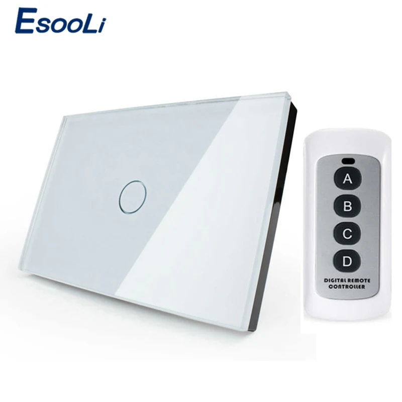 Esooli Smart home 1 Way Touch Switch,White Crystal Glass Panel, AC110~250V, LED indicator, US Standard Wireless Remote
Esooli Smart home 1 Way Touch Switch,White Crystal Glass Panel, AC110~250V, LED indicator, US Standard Wireless Remote