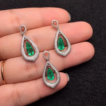 Fine Jewelry Pure 18 K White Gold Jewelry Natural Emearld 0.55ct Gemstones Female's Jewelry Set for Women Fine Jewelry Sets
Fine Jewelry Pure 18 K White Gold Jewelry Natural Emearld 0.55ct Gemstones Female's Jewelry Set for Women Fine Jewelry Sets