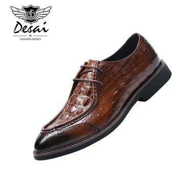 Men's Crocodile Pattern Cow Leather Shoes Business Formal Lace-up Shoes Men 2019 British Brogue Casual Oxfords EUR Size 38-44
Men's Crocodile Pattern Cow Leather Shoes Business Formal Lace-up Shoes Men 2019 British Brogue Casual Oxfords EUR Size 38-44