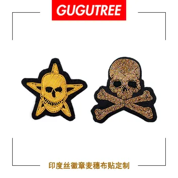 GUGUTREE India silk embroidery skull star cartoon patches badges applique patches for clothing DZP-124
GUGUTREE India silk embroidery skull star cartoon patches badges applique patches for clothing DZP-124