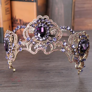 DIEZI Vintage Purple Gem Stone Baroque Tiaras Crystal Bridal Hair Accessories Hairband Headpiece Princess Pageant Wedding Crown
DIEZI Vintage Purple Gem Stone Baroque Tiaras Crystal Bridal Hair Accessories Hairband Headpiece Princess Pageant Wedding Crown