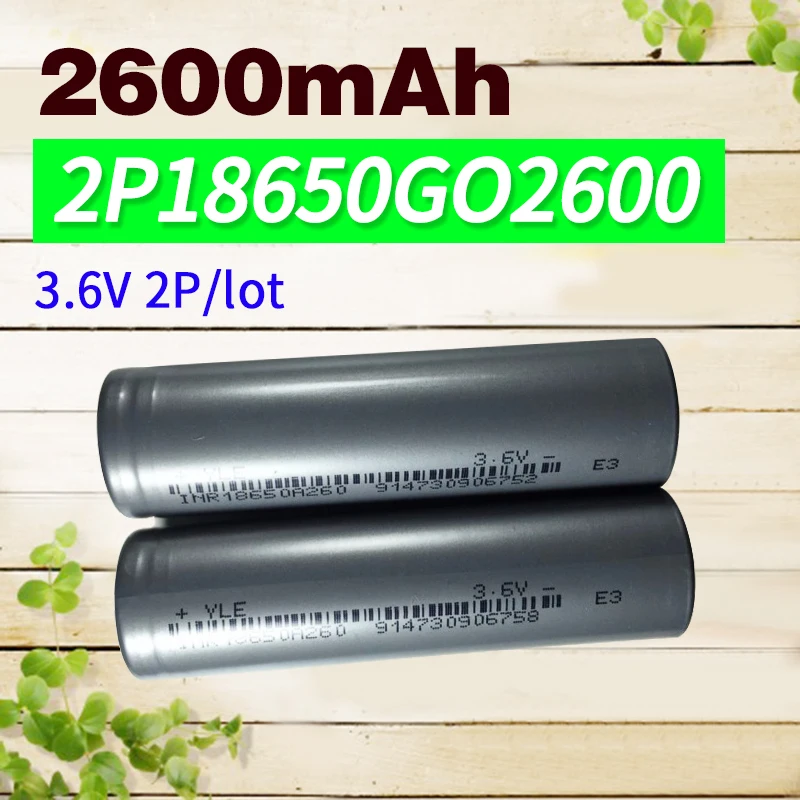 Golooloo 2pcs/lot 2600mAh 3.6V Rechargeable Battery bateria 18650 li-ion Batteries for industrial batteries
Golooloo 2pcs/lot 2600mAh 3.6V Rechargeable Battery bateria 18650 li-ion Batteries for industrial batteries