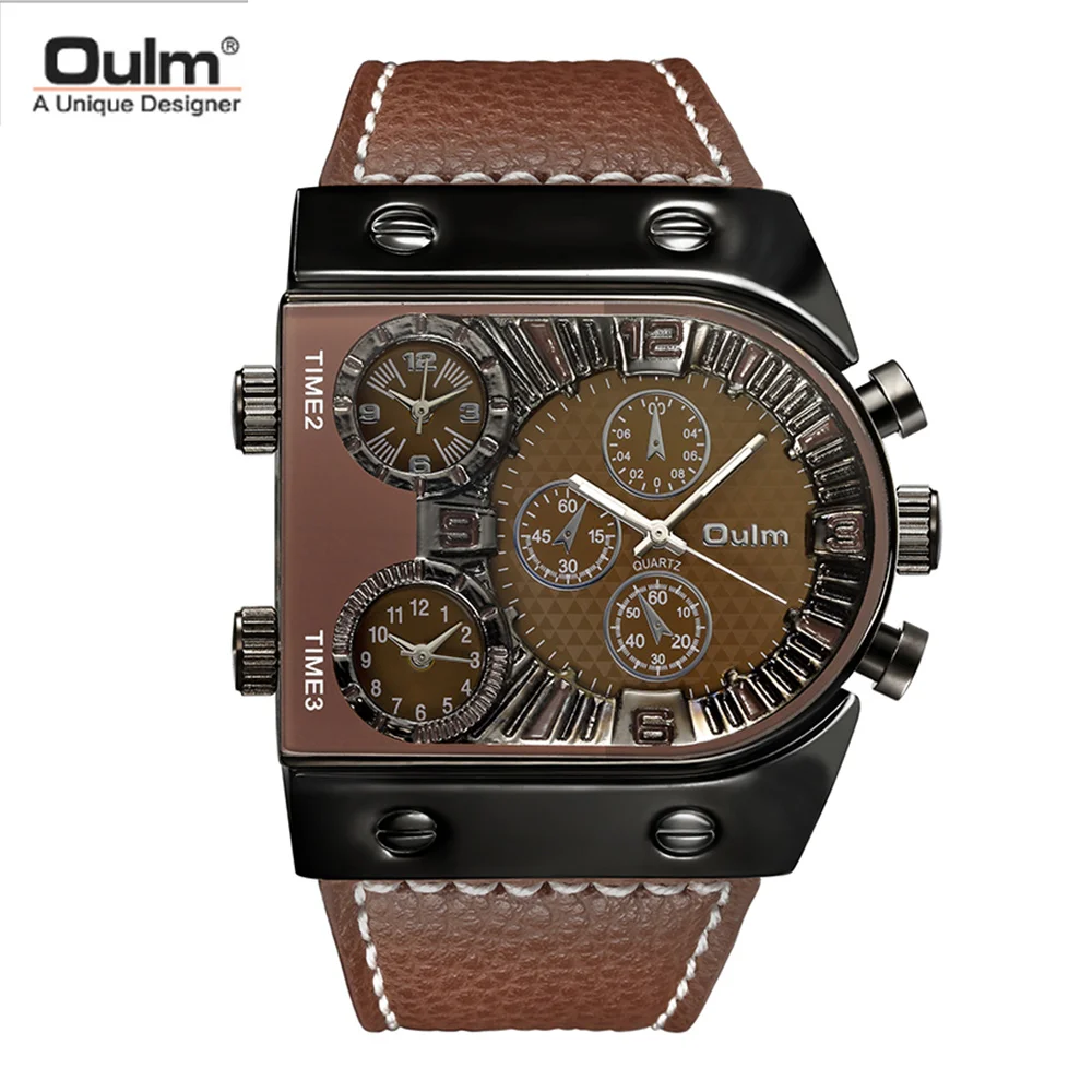 OULM Sport Watch Men Quartz Analog Clock 3 Time Zone Sub-dials Design Big case Oversize Fashion Black Wrist Watches relogio
OULM Sport Watch Men Quartz Analog Clock 3 Time Zone Sub-dials Design Big case Oversize Fashion Black Wrist Watches relogio