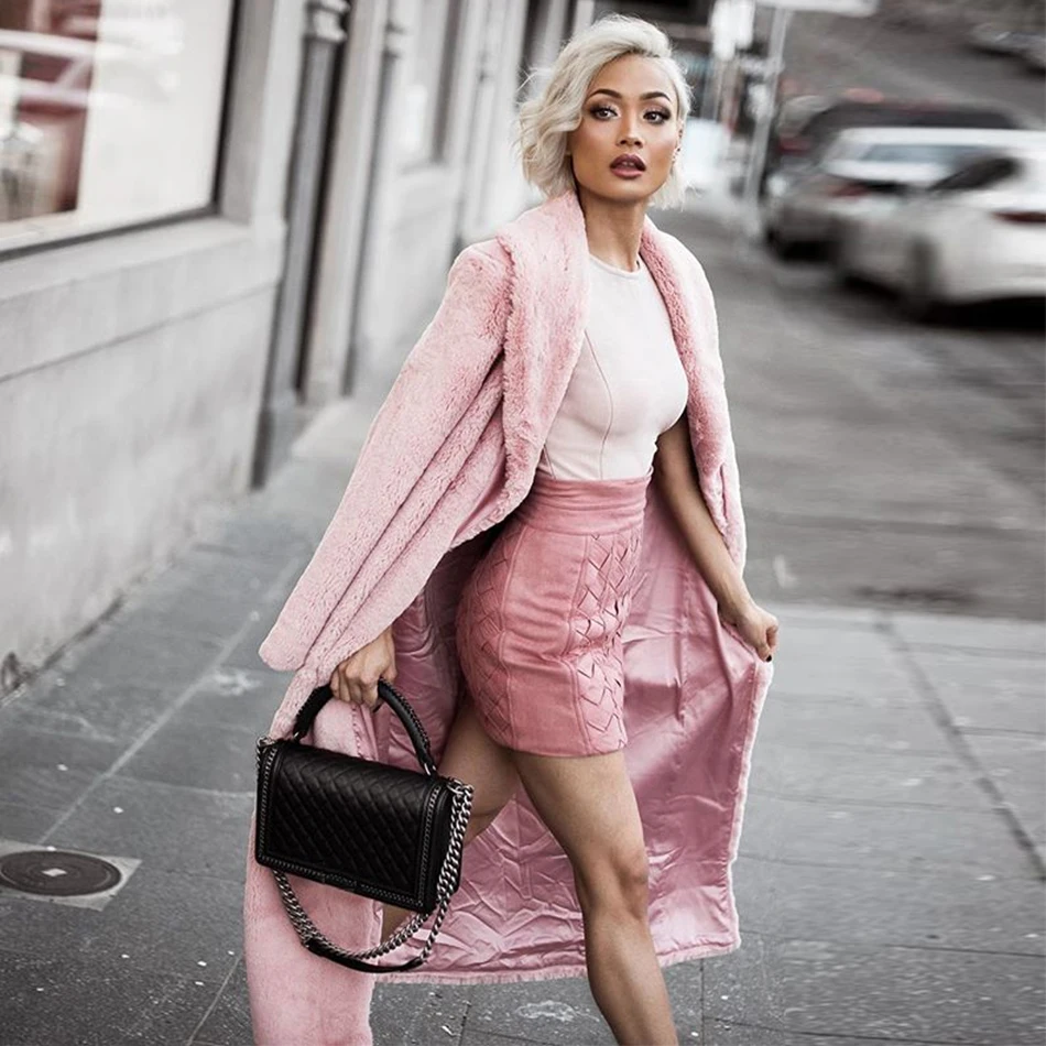 Seamyla 2019 New Fashion Women Coats Long Sleeve Slim Celebrity Party Pink Runway Blends Coat Winter Thick Outwears Long Coats
Seamyla 2019 New Fashion Women Coats Long Sleeve Slim Celebrity Party Pink Runway Blends Coat Winter Thick Outwears Long Coats