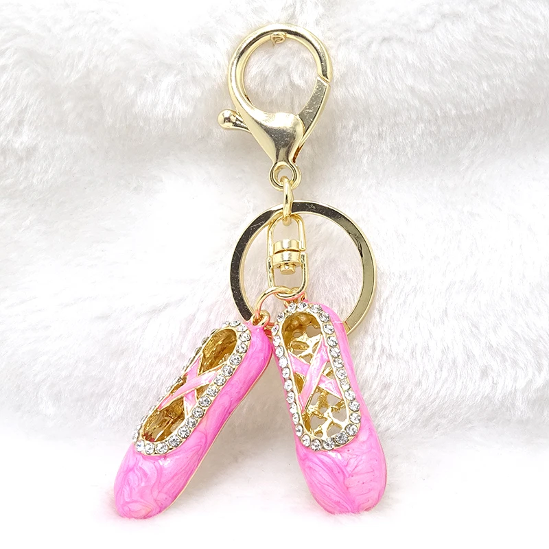Fashion keychain ballet shoes key chain pink pearl paint alloy three-dimensional rhinestone car key ring ladies bag pendant
Fashion keychain ballet shoes key chain pink pearl paint alloy three-dimensional rhinestone car key ring ladies bag pendant