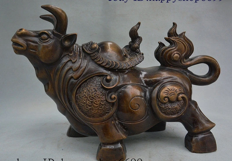 Folk Chinese Bronze Wealth Auspicious Zodiac Animal Year Oxen Bull Cattle Statue
Folk Chinese Bronze Wealth Auspicious Zodiac Animal Year Oxen Bull Cattle Statue