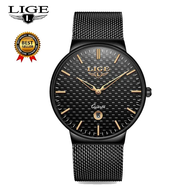 LIGE модные Для мужчин s часы лучший бренд класса люкс ультра тонкий кварцевые