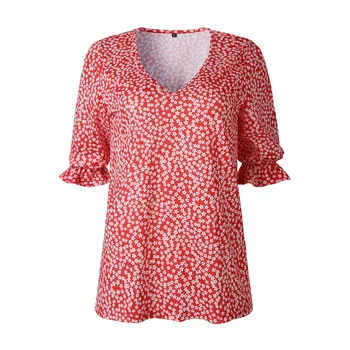 2019 New Fashion Print V-Neck Women Shirt High Quality Slim Casual Tops Short Sleeve Summer Blouse Brand Plus Size Blusas Female
2019 New Fashion Print V-Neck Women Shirt High Quality Slim Casual Tops Short Sleeve Summer Blouse Brand Plus Size Blusas Female