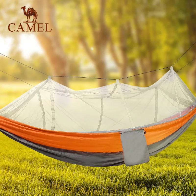 

The new 2019 】 the camel outdoor hammock adult children side double bed nets household dormitory to thicken the swing