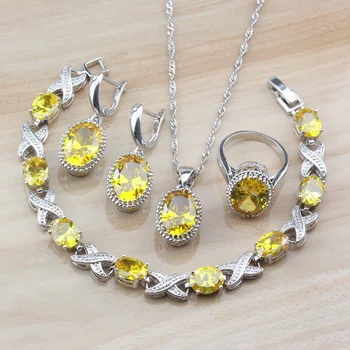 Amazing Bohemia Style Yellow CZ Silver Color Jewelry Sets Women Young Costume Earrings/Necklace/Bracelet And Ring Sets
Amazing Bohemia Style Yellow CZ Silver Color Jewelry Sets Women Young Costume Earrings/Necklace/Bracelet And Ring Sets