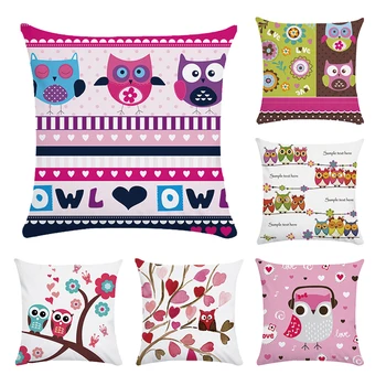 cartoon owl pillowcase cotton Polyester valentine chair waist square cushion cover home textile capas para almofa CR170
cartoon owl pillowcase cotton Polyester valentine chair waist square cushion cover home textile capas para almofa CR170
